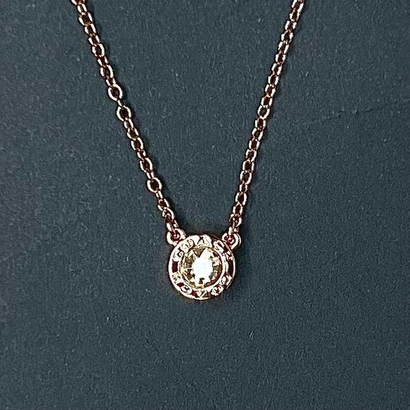 Coach Open Circle Stone Necklace Rose Gold - Picture 4 of 4